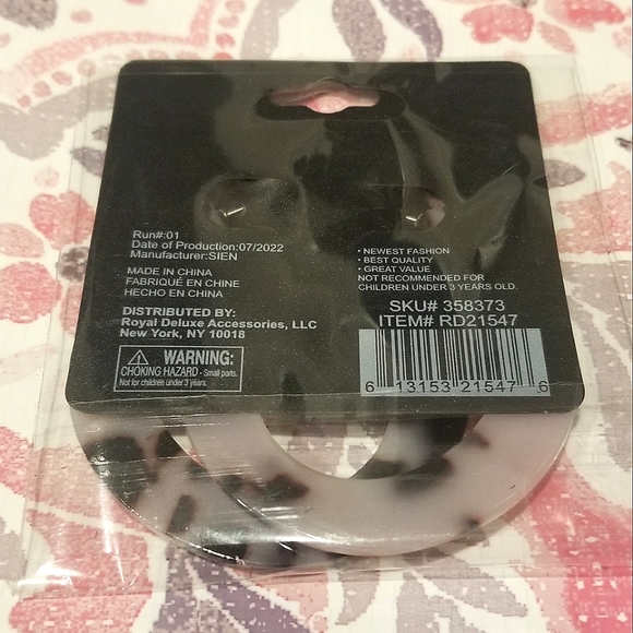 Fashion Jewelry Hoop Earrings Accessories Mixed Leopard Spotted NWT Grey Black - Picture 2 of 2